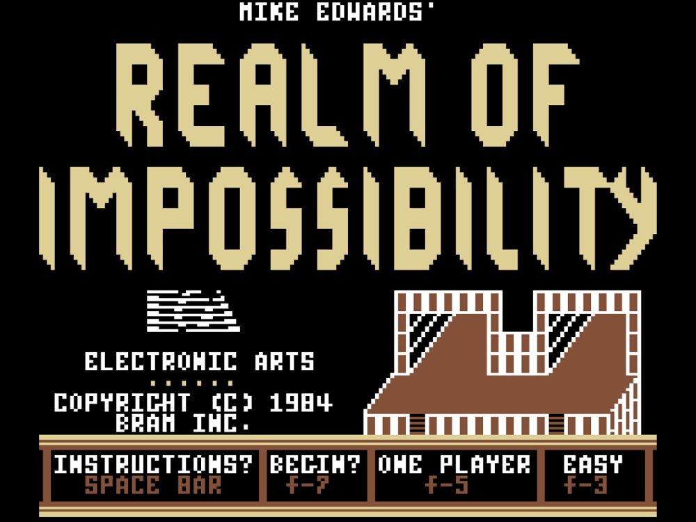 Title Screen of Realm of Impossibility for Commodore 64